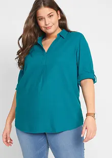 Bluse med 3/4-lang arm og lin, bonprix