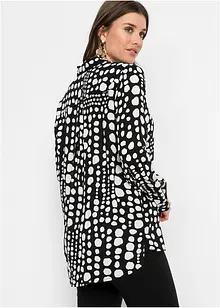 Lang bluse med print av lett viskose, bonprix