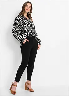 Lang bluse med print av lett viskose, bonprix