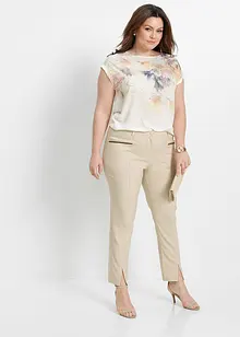 Trikotbluse med blomstertrykk, bonprix