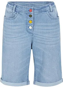 Jeans-bermuda med komfortstretch, med broderi og komfortlinning, bonprix