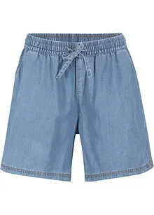 Lett denim-shorts med lin og komfortlinning, ekstra vid, bonprix