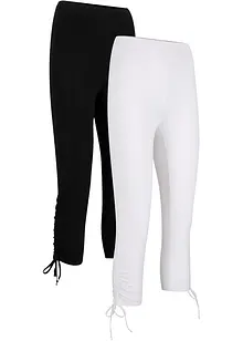 Caprileggings med rynker, 2-pack, bonprix