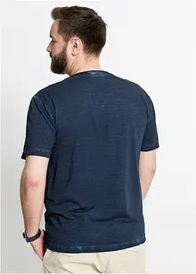 Kortermet Henley T-shirt i vasket optikk, bonprix