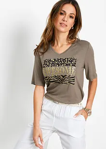 T-shirt med glitterprint, bonprix