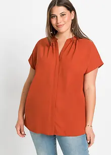 Kortermet bluse med skjult knappestolpe, bonprix