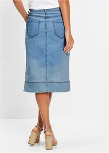 Jeansskjørt med knapper, bonprix