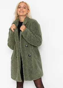 Oversized kort kåpe med ull-look, bonprix