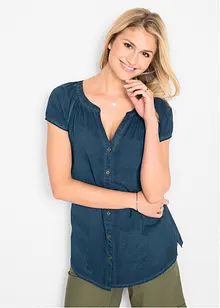 Cold-dyed bluse bærekraftig bomull, kort arm, bonprix