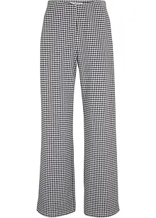 Stretchbukse med Houndstooth-mønster, Wide leg, bonprix