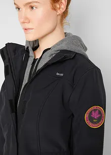 Lang softshell-jakke, vannavvisende, 2-i-1 look, bonprix