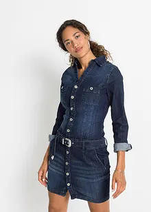 Jeanskjole med belte, bonprix