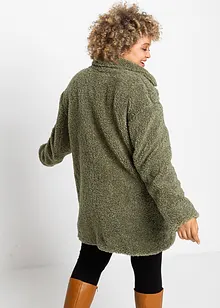 Oversized kort kåpe med ull-look, bonprix