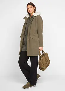 Vid bukse i viskosemiks med strikklinning, bonprix