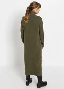 Strikket kjole med høy, vid hals, bonprix