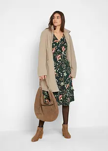 Bomull trikotkjole i omslagsstil, bonprix