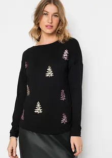 Oversized topp med julemotiv, bonprix