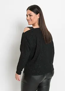 One shoulder-topp med glitter, bonprix