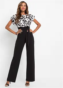 Jumpsuit med print og omslag, bonprix