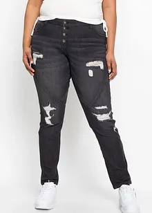 Boyfriend jeans Destroyed, med resirkulert polyester, bonprix