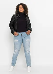 Boyfriend jeans Destroyed, med resirkulert polyester, bonprix