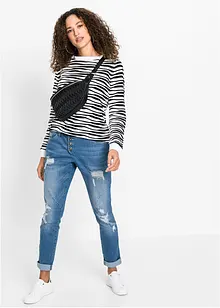 Boyfriend jeans Destroyed, med resirkulert polyester, bonprix