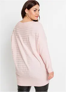 Oversized, ribbestrikket genser, bonprix