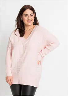 Oversized, ribbestrikket genser, bonprix