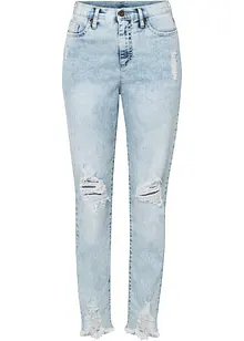 High Waist-mom-jeans med destroyed-effekt, bonprix