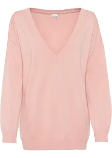 Oversized genser med V-hals, bonprix