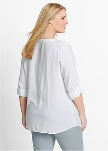 Viskosebluse med V-hals, lang arm, bonprix