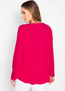 Viskosebluse med V-hals, lang arm, bonprix