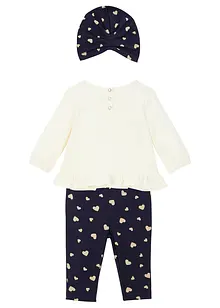 Babytopp+leggings+lue økologisk bomull (3-delt sett) , bonprix