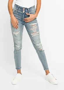 Highwaist skinny-jeans med destroy-effekter, bonprix