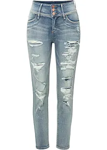 Highwaist skinny-jeans med destroy-effekter, bonprix