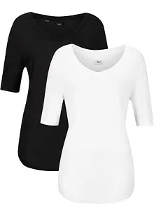 T-shirt i viskose, 2-pack, bonprix