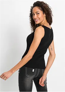 Ribbet topp av ren bomull, bonprix