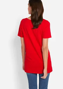 Lang basic T-shirt, 2-pack, kort arm, bonprix