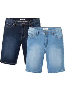 Bermudashorts i denim med stretch, Regular Fit (2-pack), bonprix