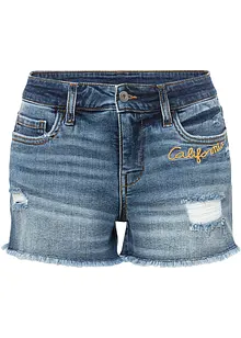 Jeans-shorts med broderi, bonprix