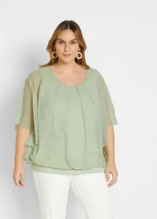 Chiffonbluse med topp under, bonprix