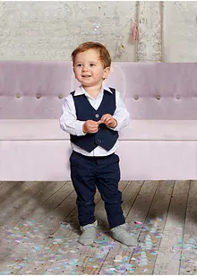 Babyskjorte + vest + bukse (3-delt sett), bonprix