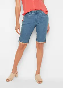 Bermudashorts i denim med mønstret oppbrett, bonprix