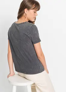 Acid-washed topp med print, bonprix