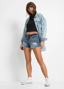 Jeans-shorts med broderi, bonprix