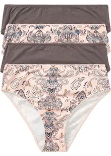 Truse med høy midje og myk bomull (4-pack), bonprix