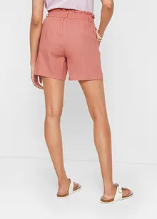 Paperbag-shorts i lin, bonprix