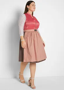 Dirndl med komfort-effekt, knelang (2-delt sett), bonprix