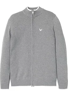 Finstrikket cardigan med ståkrage og resirkulert bomull, bonprix