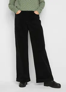 Bukse med stretch og vide ben, High Waist, bonprix